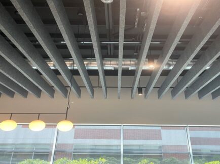 acoustic blades installed in a commercial space