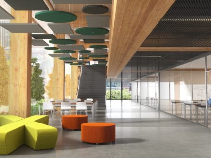 commercial ceiling design in a university