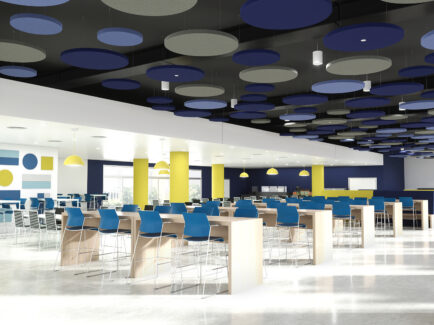 Cloud sound panels in School Cafeteria