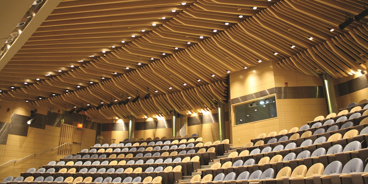 Acoustic panels improving acoustics in large rooms