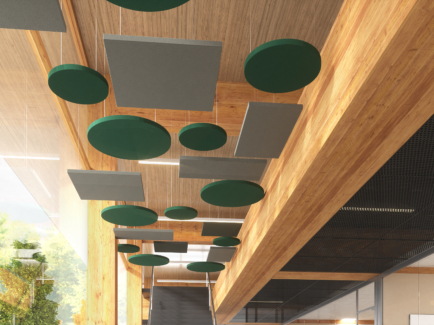 Altispace Acoustic Ceiling Shapes in University Hallway Acoustic Solutions for Educational Facilities