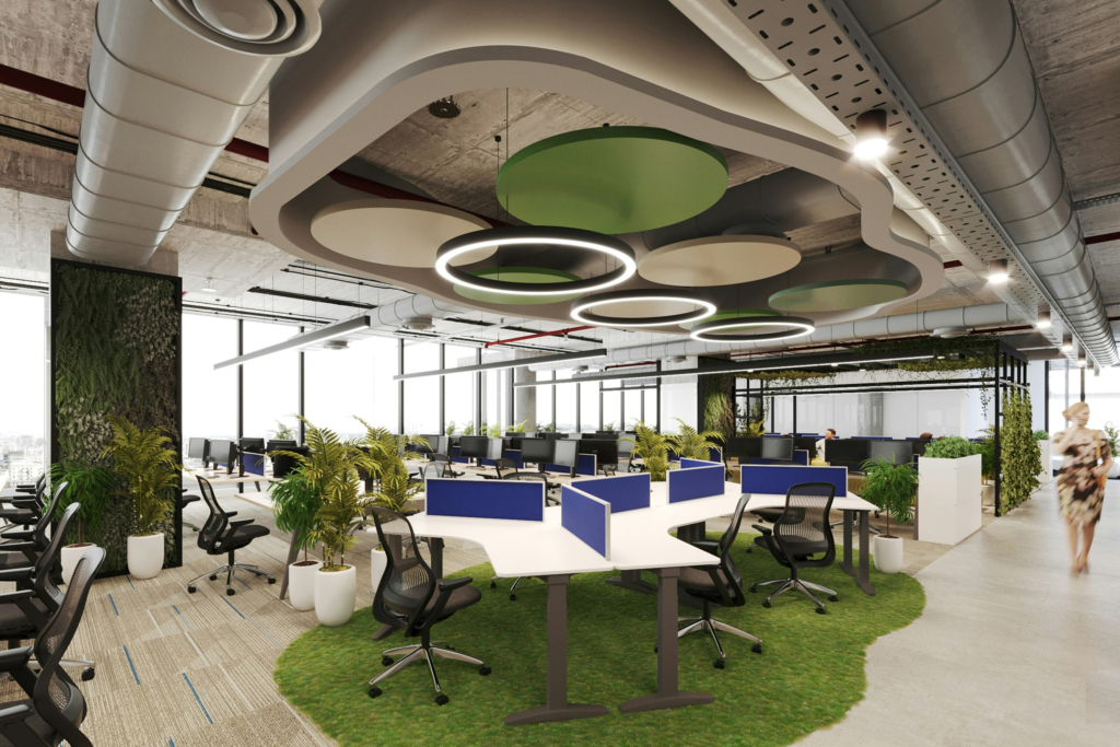 Altispace Acoustic Solutions for Offices Beams Acoustic Baffles Acoustic Panels Acoustic Fins Acoustic Panels Acoustic Shapes Illuminated Beams Baffles