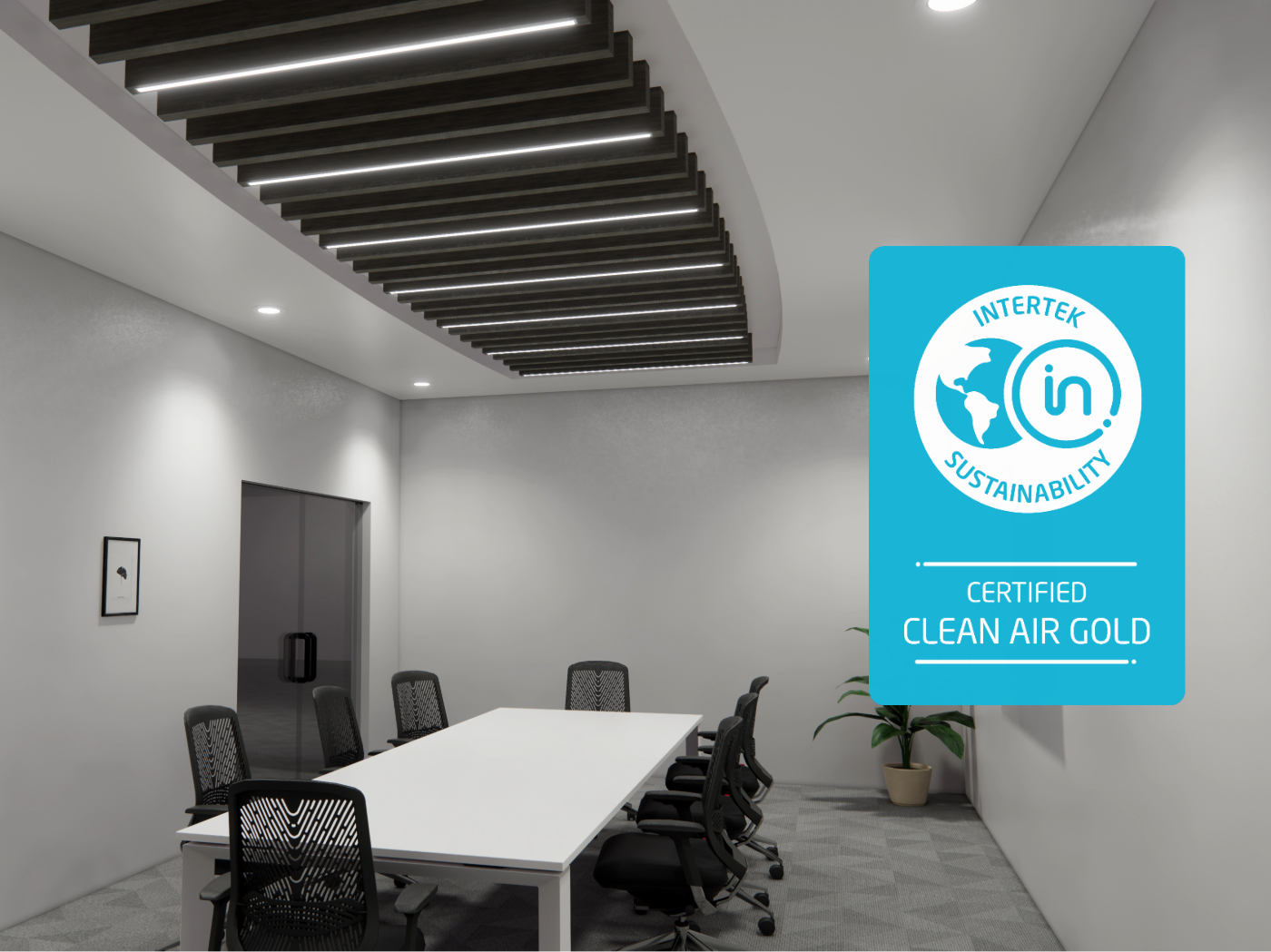 Altispace Intertek Clean Air Certified Gold Acoustic Products Acoustic Solutions Ceiling Products Wall Products Acoustic Baffles Acoustic Ceiling Baffles