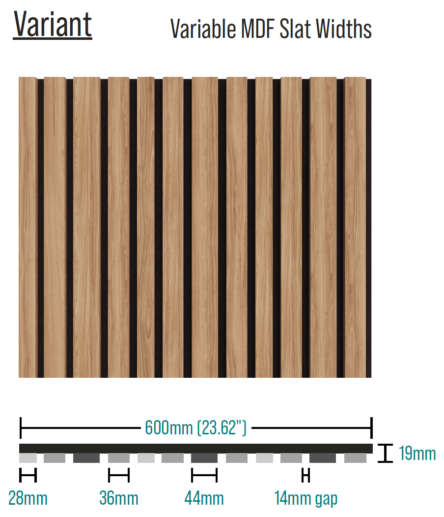 Variant Panel Type Variable MDF Slat Widths Acoustic Slat Wood Wall Panels Altispace serving Canada and USA