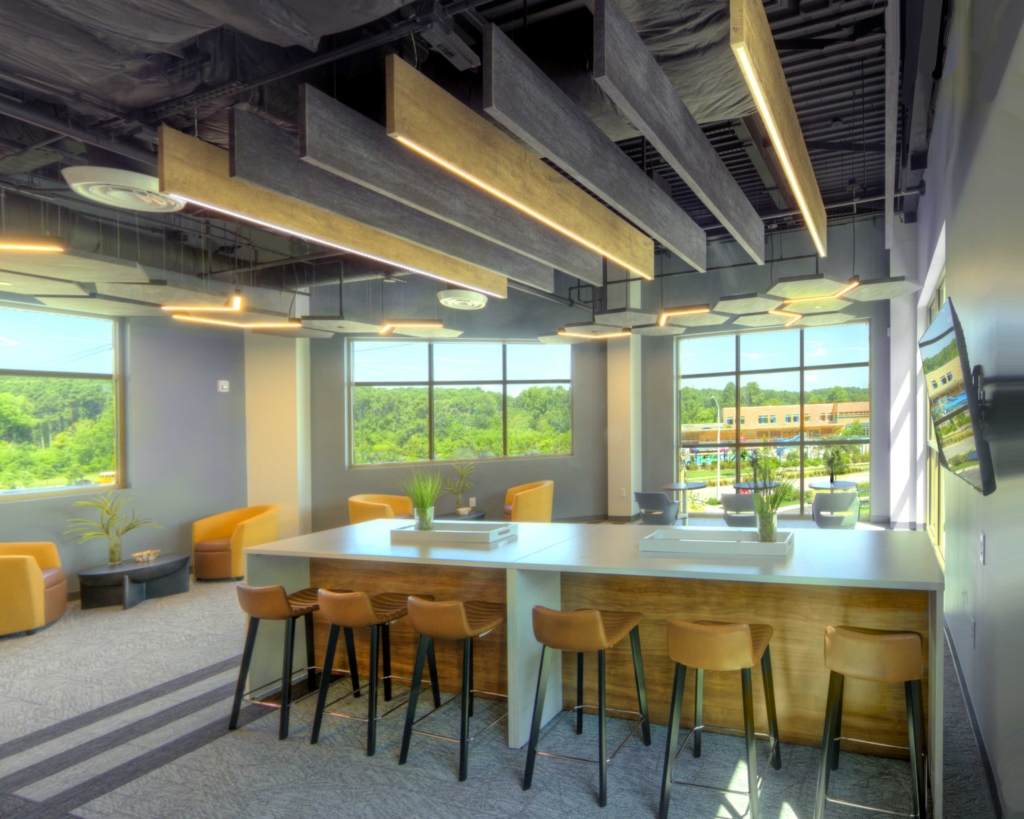 Self Help Legal Aid Office Altispace Acoustic Baffles Wood Look Acoustic Baffles Wood Look Baffles Acoustic Fins Acoustic Panels Cover