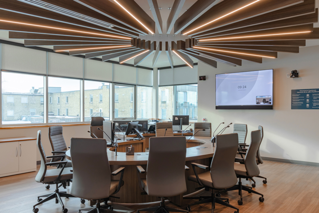 Youth of Opportunities London Altispace Beams Wood Baffles Wooden Baffles Illuminated Beams Cover