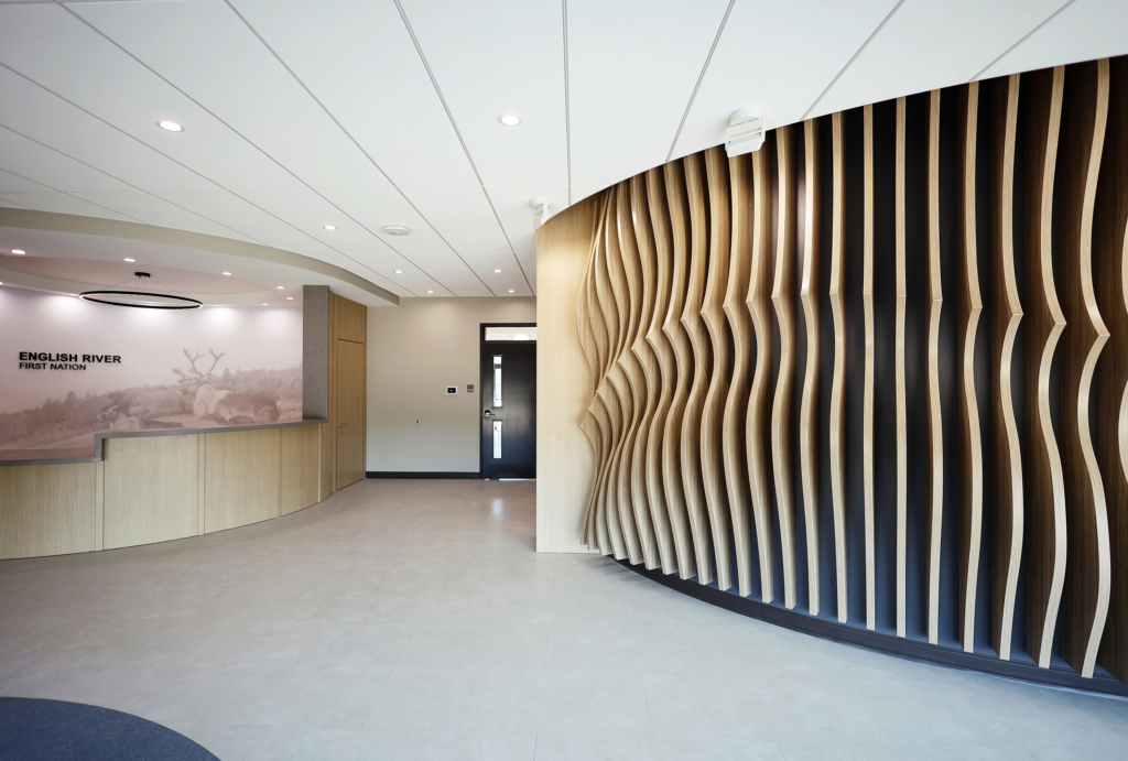 ERFN Corporate Office Features Altispace Parametric Beams Wooden Wall Beams Canadian Manufacturer Cover